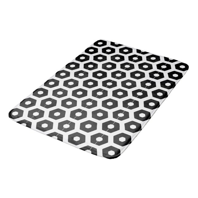 Bath Mat - Hexagons Badematte (Schrägansicht)