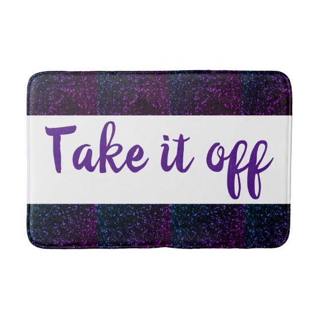 Bath Mat mit Lila Sparkle Trimm abnehmen Badematte (Vorderseite)