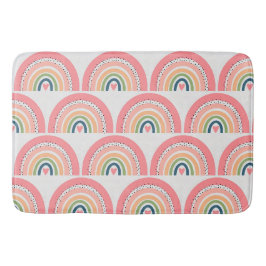 Bath Mat - Pink Rainbow Polka Dots Badematte