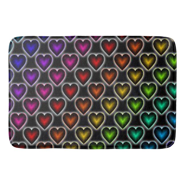 Bath Mat/Rainbow Hearts Badematte (Vorderseite)
