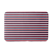 Bath Mat Rot, Weiß und Blauer Streifen