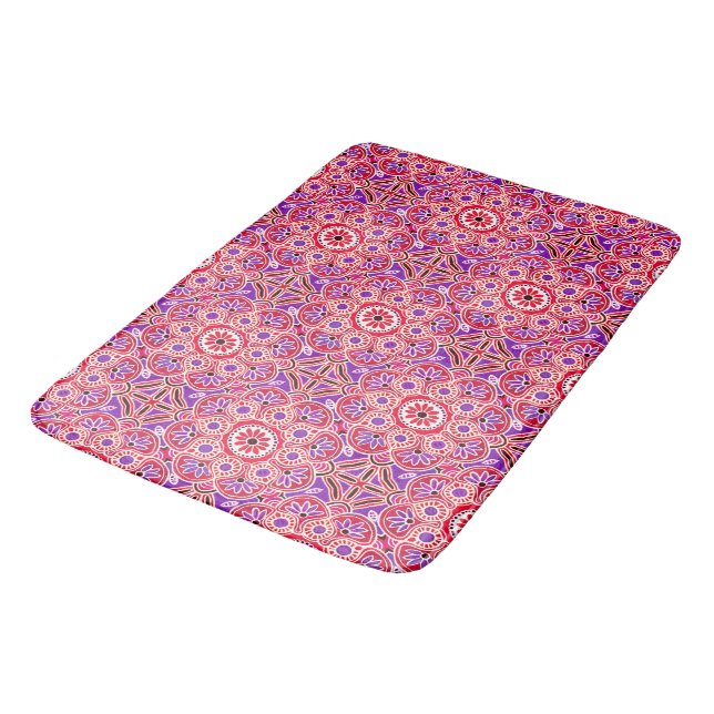 Bath Mat roter Böhm abstrakt Badematte (Schrägansicht)