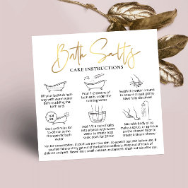 Bath Salts Safety User Guide White & Gold Square Quadratische Visitenkarte