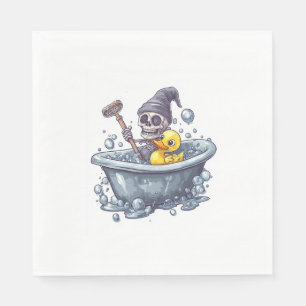 Bath Time Bones - Niedlicher Funny Skull in der Tu Serviette