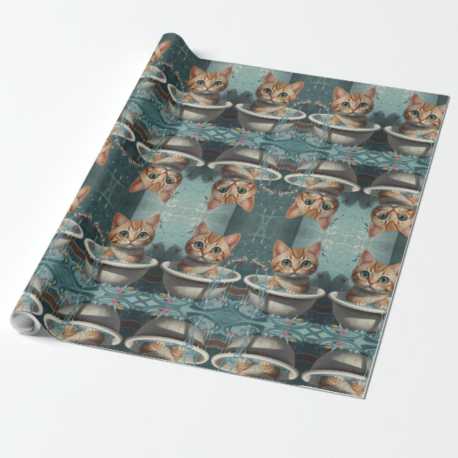 Bath-time Buddies Tiere in einem Bad Geschenkpapier (Ungerollt)