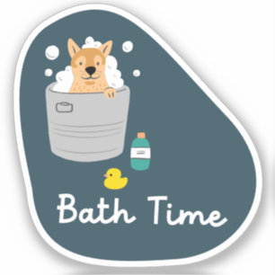 "Bath Time" Erinnerung und Aqua Aufkleber
