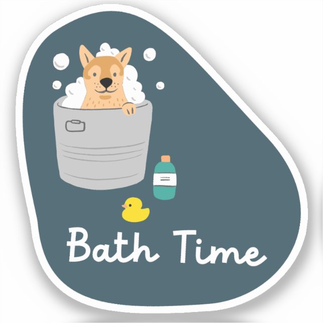 "Bath Time" Erinnerung und Aqua Aufkleber (Vorderseite)