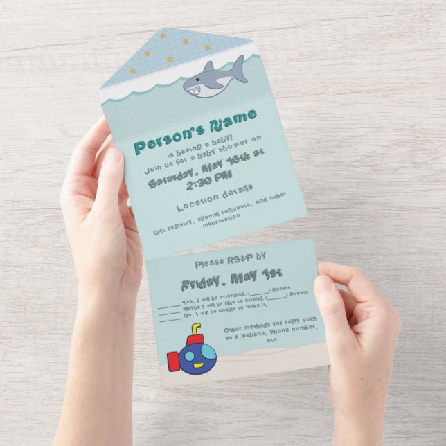 Bath Time Fancies All-in-One-Einladung All In One Einladung (Abreißen)