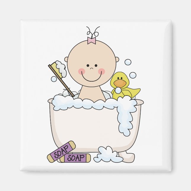 Bath Time Girl Tshirts und Geschenke Magnet (Vorne)