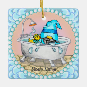 Bath Time Gnome Keramikornament