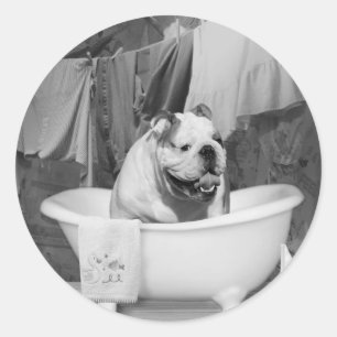 Bath Time großer Kerl Runder Aufkleber
