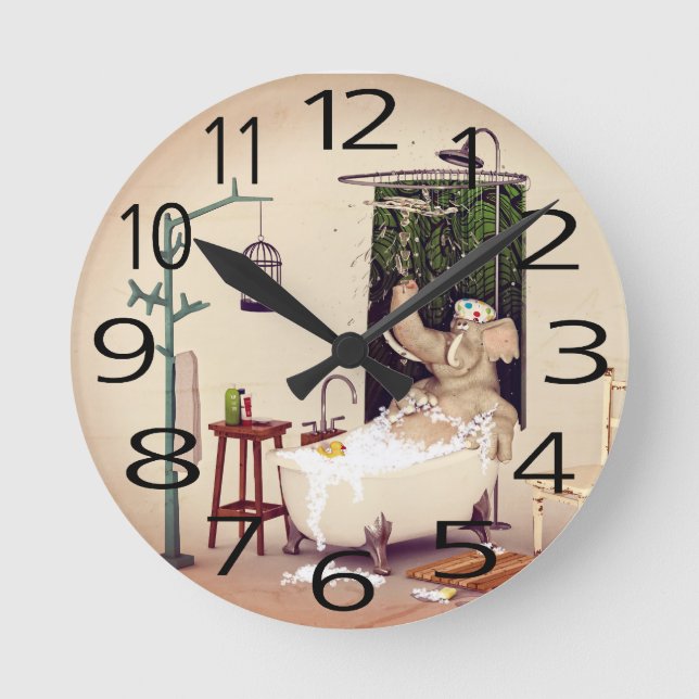Bath Time Runde Wanduhr (Vorderseite)