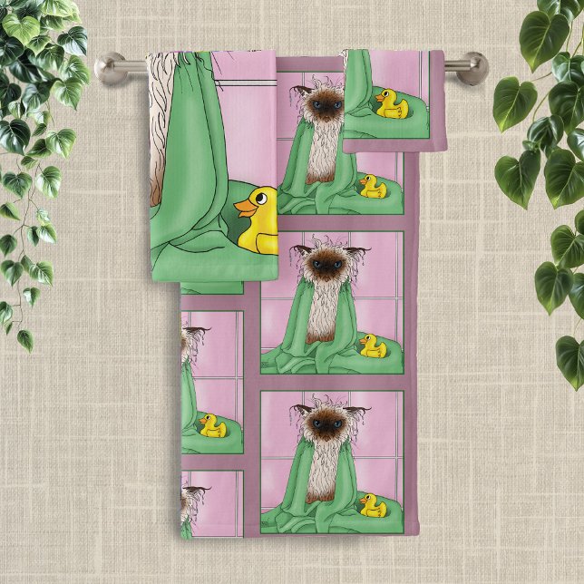 Bath Time Siamese Cat Badhandtuch Set (Von Creator hochgeladen)