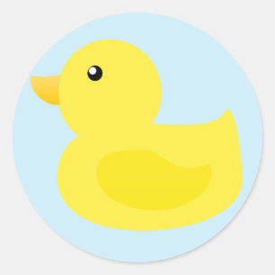 Bath Time Yellow Duck Runder Aufkleber