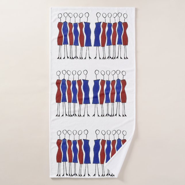 Bath Towel (Unique Hand-drawn) (Serviette de bain)