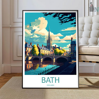 Bath Travel Print Wall Art Bath Wall Hanging Home Poster