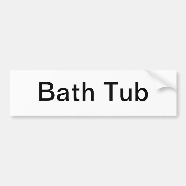 Bath Tub-Zeichen/ Autoaufkleber (Vorne)
