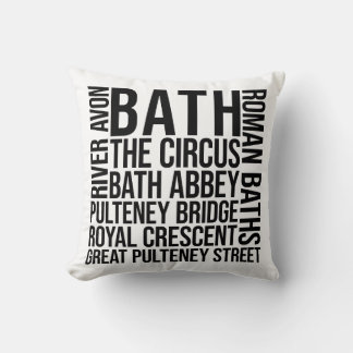 Bath, UK Sehenswürdigkeiten Typografie - England W Kissen