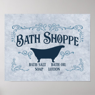 Bathe, Baath Time, Wellness-Center 14" x 11"in Bla Poster