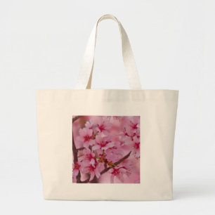 Bathed in rosa japanischen Kirschblüten Jumbo Stoffbeutel