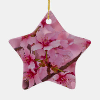 Bathed in rosa japanischen Kirschblüten Keramik Ornament