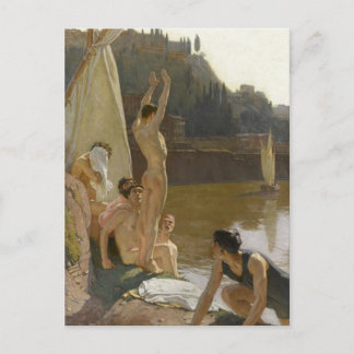 Bathers auf dem Tiber 1909 Postkarte