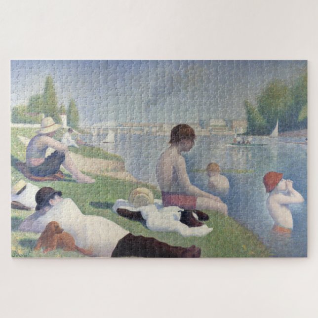 Bathers Georges Seurat Neo Impressionist Malerei (Horizontal)