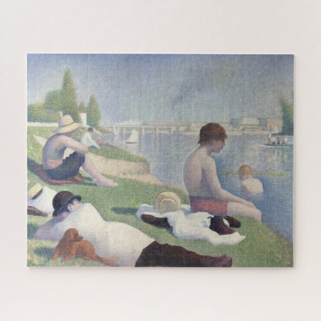 Bathers Georges Seurat Neo Impressionist Malerei (Horizontal)