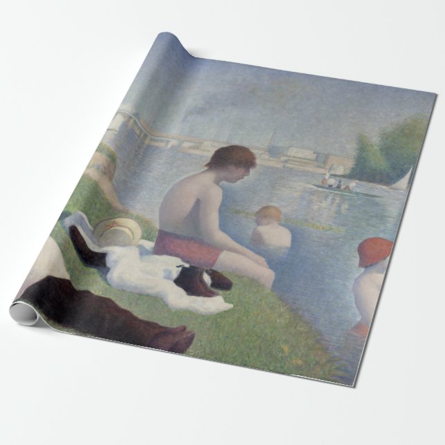 Bathers Georges Seurat Neo Impressionist Malerei Geschenkpapier (Ungerollt)