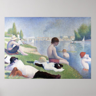 Bathers in Asnières Malerei von Georges Seurat Poster