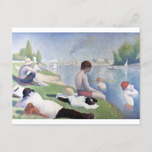 Bathers in Asnières Malerei von Georges Seurat Postkarte