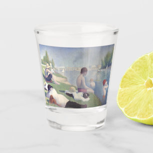 Bathers in Asnières von Georges Pierre Seurat Schnapsglas