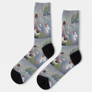 Bathers in Asnières von Georges Pierre Seurat Socken