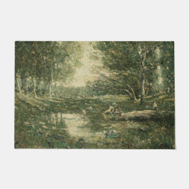 Bathers in Grünwaldlandschaft (Vintage Kunst) Fußmatte