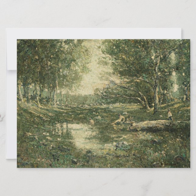 Bathers in Grünwaldlandschaft (Vintage Kunst) Karte (Vorderseite)