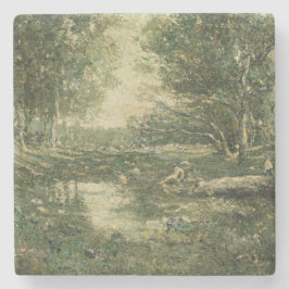 Bathers in Grünwaldlandschaft (Vintage Kunst) Steinuntersetzer