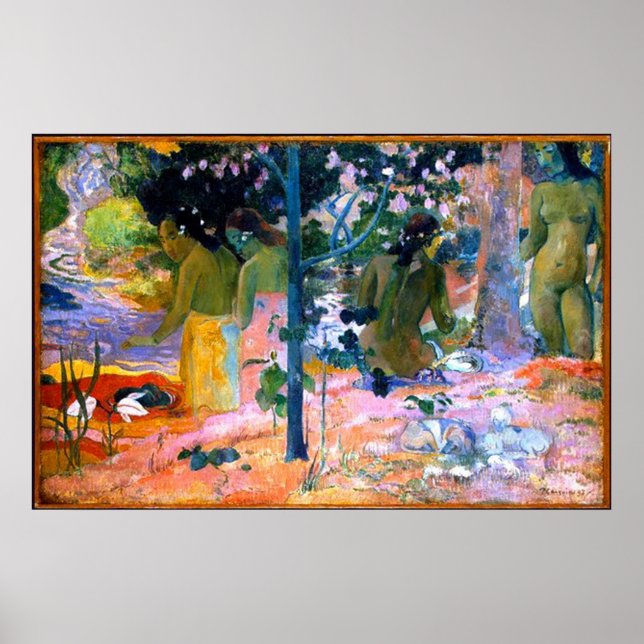 bathers paul gauguin painting art poster (Vorne)