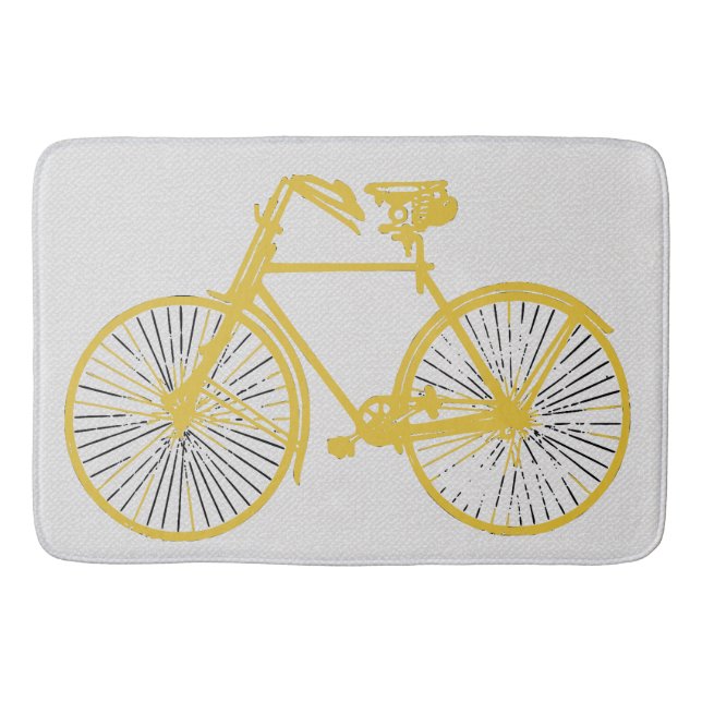 Bathmat Cooles Gelbfahrrad Badematte (Vorderseite)