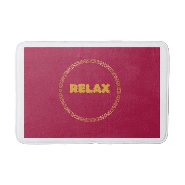 Bathmat Red "Relax" Bathmat mit Gold Akzent Badematte (Vorderseite)