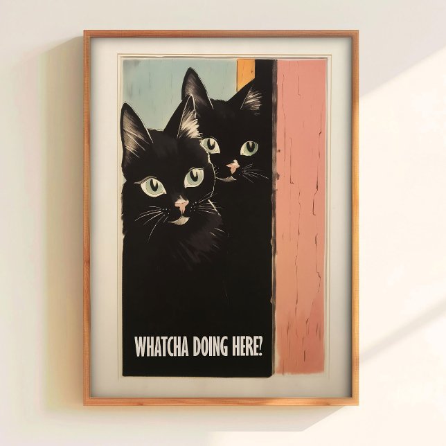 Bathroom Cat Print For Toilet Wall Art Funny Black Poster (Von Creator hochgeladen)