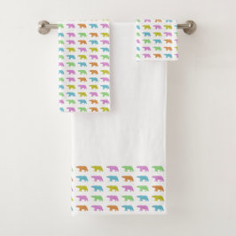 Bathroom Towel Set - Polar Bear Pattern