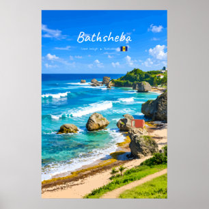 Bathsheba, Barbados - Tropische Küstenlandschaft Poster
