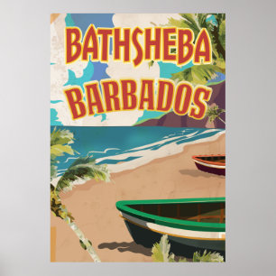 Bathsheba Barbados Vintages Urlaubsplakat Poster
