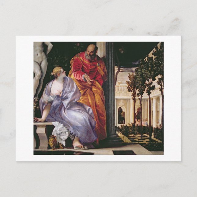 Bathsheba Bathing, c.1575 (Öl auf Leinwand) Postkarte (Vorderseite)