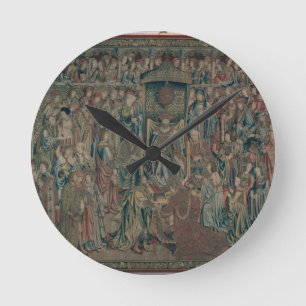 Bathsheba begrüßte am Gericht, Tapisserie von Runde Wanduhr