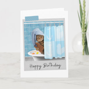Bathtime Chat Funny Carte Anniversaire