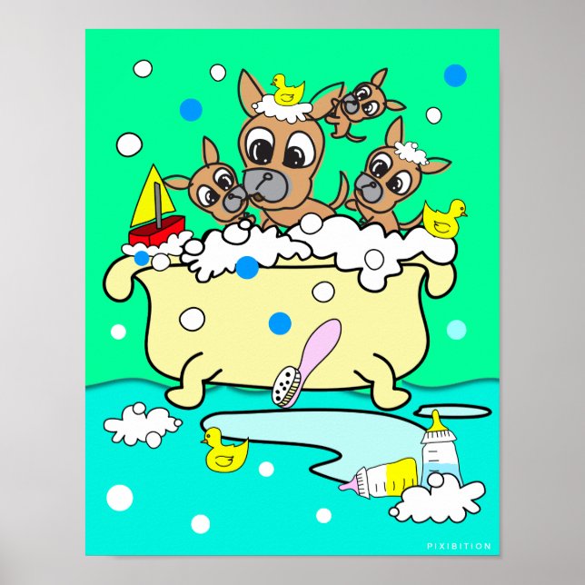 Bathtub Chihuahua Puppy Poster 13 (Vorne)