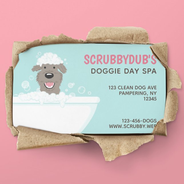 Bathtub Dog | Hundefisch | Hund Groomer Visitenkarte (Von Creator hochgeladen)