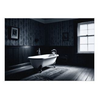 Bathtub in a dark room with ambient lighting fotodruck
