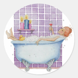 Bathtub-Joy-Aufkleber Runder Aufkleber